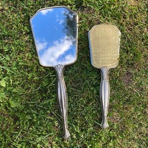 Vintage Mirror and Brush Set